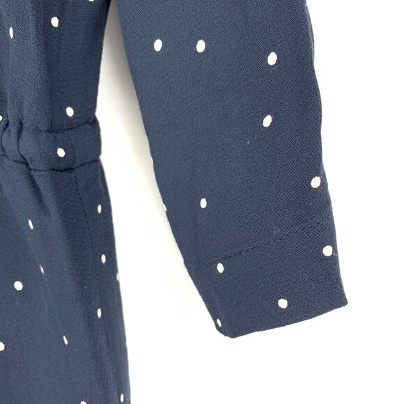 Ganni Women's Size 36 US S Blue Rosemont Crepe Dress Dotted Eclipse Full Zipped - Picture 6 of 8